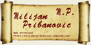 Milijan Pribanović vizit kartica